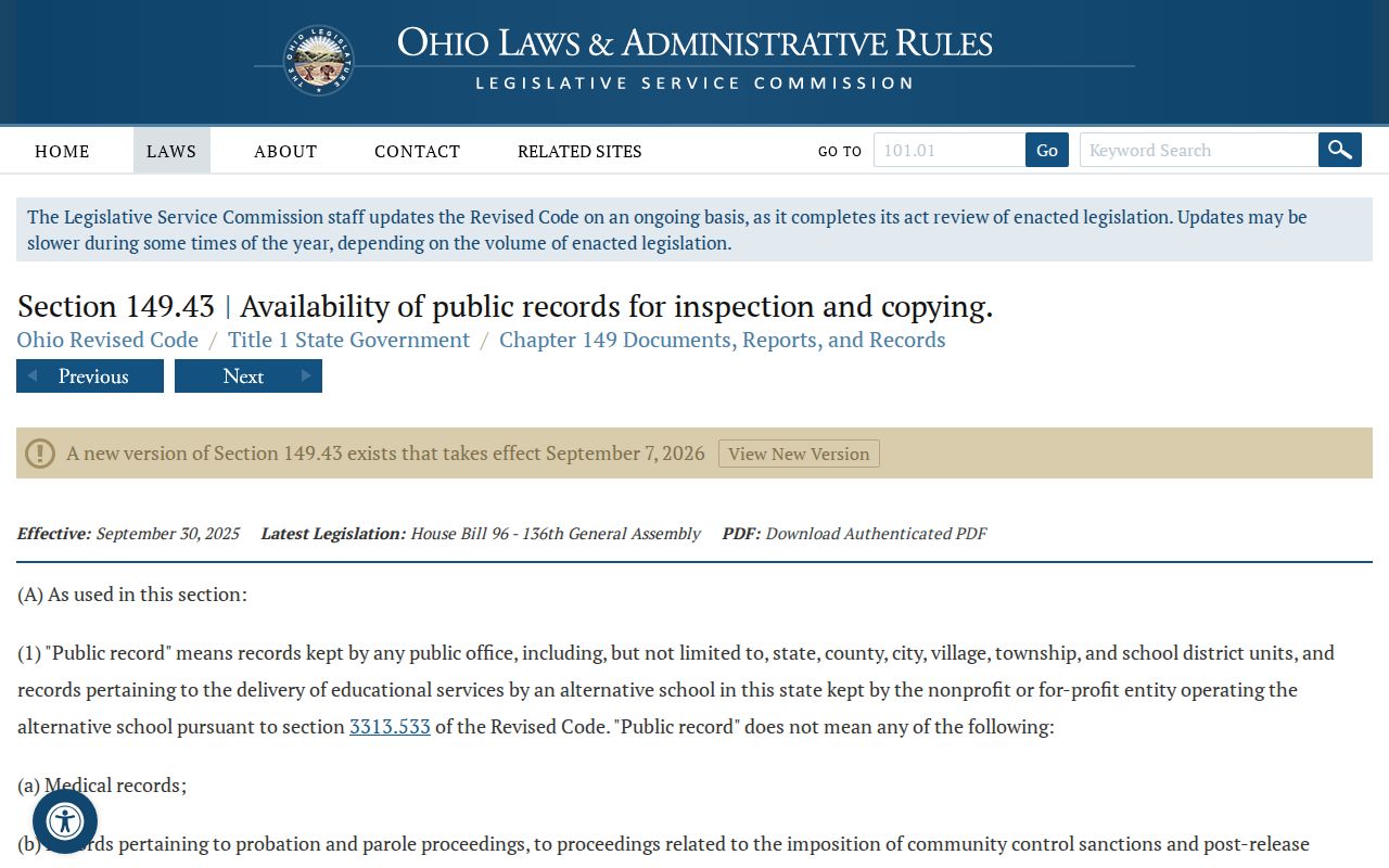 Trumbull County residents directory Ohio Public Records Act source