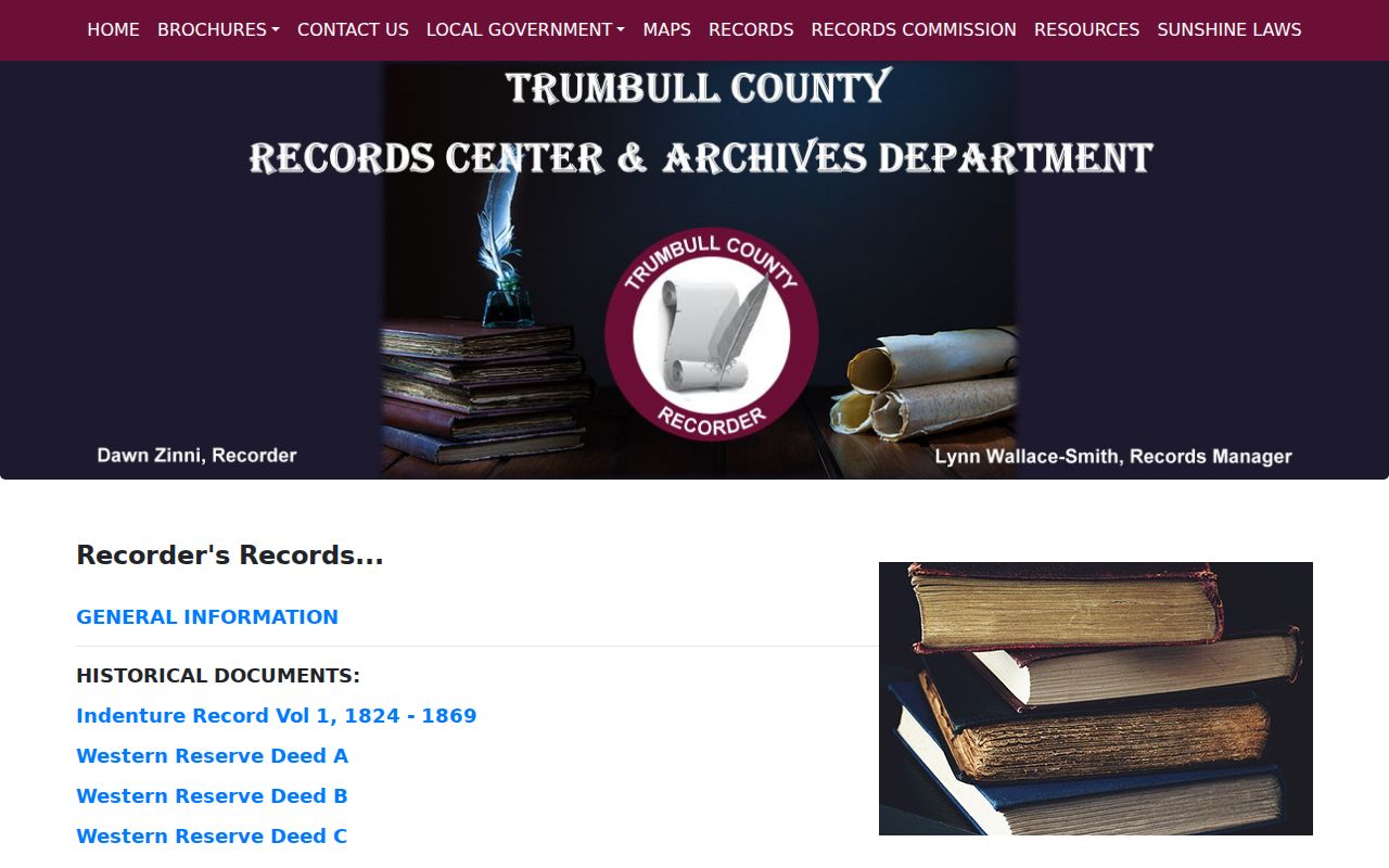 Trumbull County previous residents research through historical recorder records