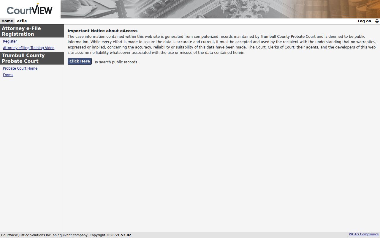 Trumbull County resident lookup Probate public case search results